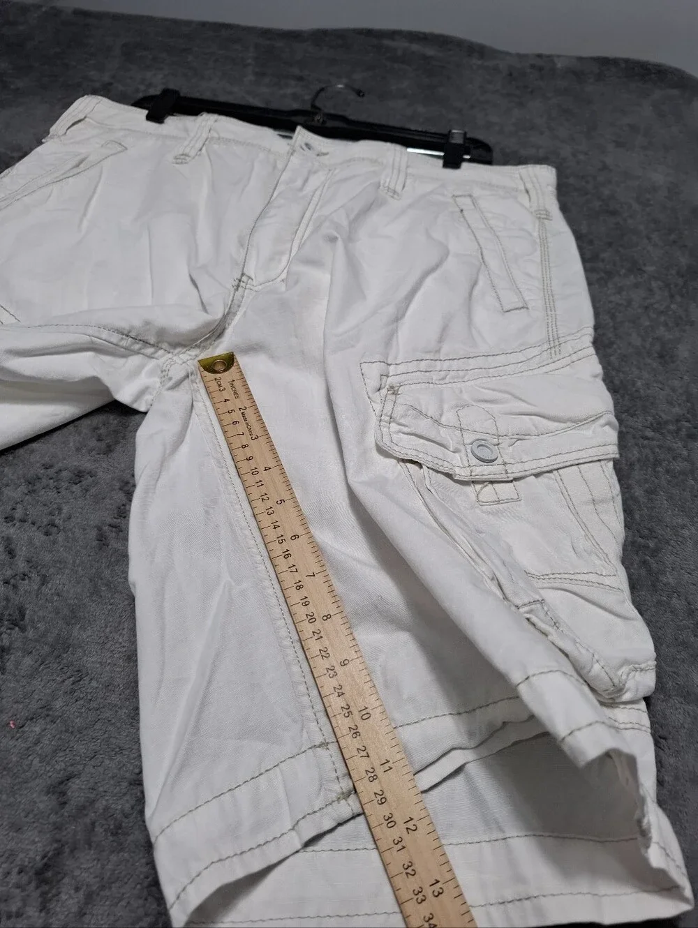 Jet Lag Cargo Shorts Camp Rugged Withe / Cream Utility Baggy Mens Size 36